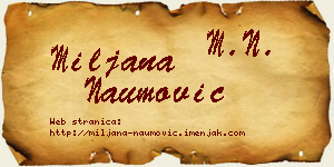 Miljana Naumović vizit kartica